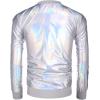 imageCOOFANDY Mens Metallic Jacket 70s Disco Party Varsity Jacket Zipup Baseball BomberMulticolored