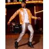 imageCOOFANDY Mens Metallic Jacket 70s Disco Party Varsity Jacket Zipup Baseball BomberOrange