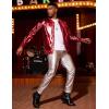 imageCOOFANDY Mens Metallic Jacket 70s Disco Party Varsity Jacket Zipup Baseball BomberRed