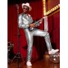 imageCOOFANDY Mens Metallic Shiny Pants Night Club Pants 70s 80s 90s Disco Pant Party Dance Straight Leg Trousers01luxurious Silver