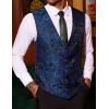 imageCOOFANDY Mens Paisley Tuxedo Vest Victorian Steampunk Gothic Suit Vest Slim Fit VNeck WaistcoatBlue