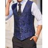imageCOOFANDY Mens Paisley Tuxedo Vest Victorian Steampunk Gothic Suit Vest Slim Fit VNeck WaistcoatBlue