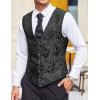 imageCOOFANDY Mens Paisley Tuxedo Vest Victorian Steampunk Gothic Suit Vest Slim Fit VNeck WaistcoatSilver