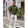 imageCOOFANDY Mens Quarter Zip Pullover Slim Fit Lightweight Knit Pullover Sweaters Casual Polo SweaterArmy Green