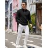 imageCOOFANDY Mens Quarter Zip Pullover Slim Fit Lightweight Knit Pullover Sweaters Casual Polo SweaterBlack
