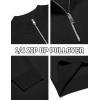 imageCOOFANDY Mens Quarter Zip Pullover Slim Fit Lightweight Knit Pullover Sweaters Casual Polo SweaterBlack