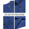 imageCOOFANDY Mens Quarter Zip Pullover Slim Fit Lightweight Knit Pullover Sweaters Casual Polo SweaterBlue