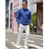 imageCOOFANDY Mens Quarter Zip Pullover Slim Fit Lightweight Knit Pullover Sweaters Casual Polo SweaterBlue