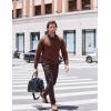 imageCOOFANDY Mens Quarter Zip Pullover Slim Fit Lightweight Knit Pullover Sweaters Casual Polo SweaterBrown