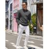 imageCOOFANDY Mens Quarter Zip Pullover Slim Fit Lightweight Knit Pullover Sweaters Casual Polo SweaterCharcoal