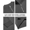 imageCOOFANDY Mens Quarter Zip Pullover Slim Fit Lightweight Knit Pullover Sweaters Casual Polo SweaterCharcoal