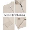 imageCOOFANDY Mens Quarter Zip Pullover Slim Fit Lightweight Knit Pullover Sweaters Casual Polo SweaterCream