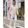 imageCOOFANDY Mens Quarter Zip Pullover Slim Fit Lightweight Knit Pullover Sweaters Casual Polo SweaterCream