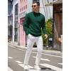 imageCOOFANDY Mens Quarter Zip Pullover Slim Fit Lightweight Knit Pullover Sweaters Casual Polo SweaterGreen