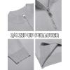 imageCOOFANDY Mens Quarter Zip Pullover Slim Fit Lightweight Knit Pullover Sweaters Casual Polo SweaterLight Gray
