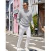imageCOOFANDY Mens Quarter Zip Pullover Slim Fit Lightweight Knit Pullover Sweaters Casual Polo SweaterLight Gray