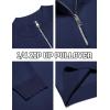 imageCOOFANDY Mens Quarter Zip Pullover Slim Fit Lightweight Knit Pullover Sweaters Casual Polo SweaterNavy Blue