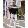 imageCOOFANDY Mens Quarter Zip Pullover Slim Fit Lightweight Knit Pullover Sweaters Casual Polo SweaterStripegreyblackwhite
