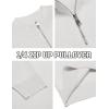 imageCOOFANDY Mens Quarter Zip Pullover Slim Fit Lightweight Knit Pullover Sweaters Casual Polo SweaterWhite