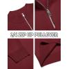 imageCOOFANDY Mens Quarter Zip Pullover Slim Fit Lightweight Knit Pullover Sweaters Casual Polo SweaterWine Red
