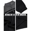 imageCOOFANDY Mens Quarter Zip Up Sweaters Slim Fit Lightweight Mock Neck Pullover Casual Polo SweatersBlack  Dark Heather Grey