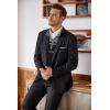 imageCOOFANDY Mens Quarter Zip Up Sweaters Slim Fit Lightweight Mock Neck Pullover Casual Polo SweatersBlack  Dark Heather Grey