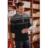 imageCOOFANDY Mens Quarter Zip Up Sweaters Slim Fit Lightweight Mock Neck Pullover Casual Polo SweatersBlack  Dark Heather Grey