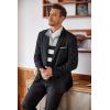 imageCOOFANDY Mens Quarter Zip Up Sweaters Slim Fit Lightweight Mock Neck Pullover Casual Polo SweatersBlack  White  Grey Stripe