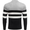 imageCOOFANDY Mens Quarter Zip Up Sweaters Slim Fit Lightweight Mock Neck Pullover Casual Polo SweatersBlack  White  Grey Stripe