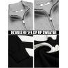 imageCOOFANDY Mens Quarter Zip Up Sweaters Slim Fit Lightweight Mock Neck Pullover Casual Polo SweatersBlack  White  Grey Stripe