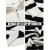 imageCOOFANDY Mens Quarter Zip Up Sweaters Slim Fit Lightweight Mock Neck Pullover Casual Polo SweatersBlack  White Stripe