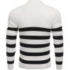 imageCOOFANDY Mens Quarter Zip Up Sweaters Slim Fit Lightweight Mock Neck Pullover Casual Polo SweatersBlack  White Stripe