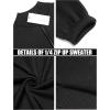 imageCOOFANDY Mens Quarter Zip Up Sweaters Slim Fit Lightweight Mock Neck Pullover Casual Polo SweatersBlack