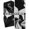 imageCOOFANDY Mens Quarter Zip Up Sweaters Slim Fit Lightweight Mock Neck Pullover Casual Polo SweatersBlack Argyle