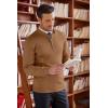 imageCOOFANDY Mens Quarter Zip Up Sweaters Slim Fit Lightweight Mock Neck Pullover Casual Polo SweatersBrown