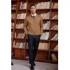 imageCOOFANDY Mens Quarter Zip Up Sweaters Slim Fit Lightweight Mock Neck Pullover Casual Polo SweatersBrown