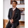 imageCOOFANDY Mens Quarter Zip Up Sweaters Slim Fit Lightweight Mock Neck Pullover Casual Polo SweatersDark Brown