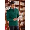 imageCOOFANDY Mens Quarter Zip Up Sweaters Slim Fit Lightweight Mock Neck Pullover Casual Polo SweatersDark Green