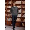 imageCOOFANDY Mens Quarter Zip Up Sweaters Slim Fit Lightweight Mock Neck Pullover Casual Polo SweatersDark Grey