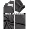imageCOOFANDY Mens Quarter Zip Up Sweaters Slim Fit Lightweight Mock Neck Pullover Casual Polo SweatersDark Grey