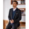 imageCOOFANDY Mens Quarter Zip Up Sweaters Slim Fit Lightweight Mock Neck Pullover Casual Polo SweatersDeep Blue