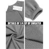 imageCOOFANDY Mens Quarter Zip Up Sweaters Slim Fit Lightweight Mock Neck Pullover Casual Polo SweatersGrey