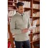 imageCOOFANDY Mens Quarter Zip Up Sweaters Slim Fit Lightweight Mock Neck Pullover Casual Polo SweatersKhaki