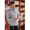 imageCOOFANDY Mens Quarter Zip Up Sweaters Slim Fit Lightweight Mock Neck Pullover Casual Polo SweatersLight Grey