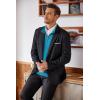 imageCOOFANDY Mens Quarter Zip Up Sweaters Slim Fit Lightweight Mock Neck Pullover Casual Polo SweatersPeacock Blue