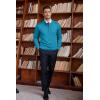 imageCOOFANDY Mens Quarter Zip Up Sweaters Slim Fit Lightweight Mock Neck Pullover Casual Polo SweatersPeacock Blue