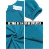 imageCOOFANDY Mens Quarter Zip Up Sweaters Slim Fit Lightweight Mock Neck Pullover Casual Polo SweatersPeacock Blue