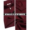 imageCOOFANDY Mens Quarter Zip Up Sweaters Slim Fit Lightweight Mock Neck Pullover Casual Polo SweatersRed  Black Stripe