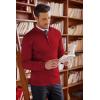 imageCOOFANDY Mens Quarter Zip Up Sweaters Slim Fit Lightweight Mock Neck Pullover Casual Polo SweatersRed