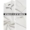 imageCOOFANDY Mens Quarter Zip Up Sweaters Slim Fit Lightweight Mock Neck Pullover Casual Polo SweatersWhite